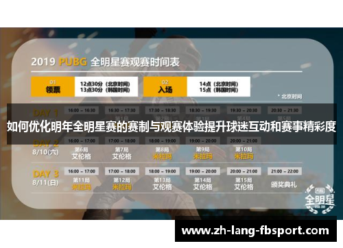 如何优化明年全明星赛的赛制与观赛体验提升球迷互动和赛事精彩度
